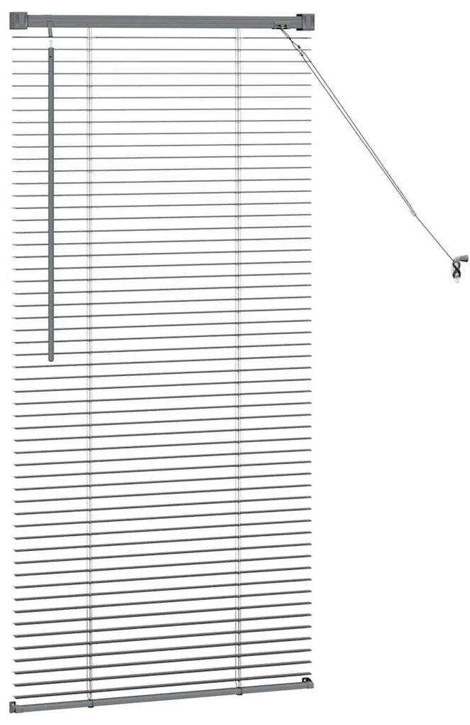 vidaXL Ρολό Παραθύρου με κουρτίνες Σκούρο γκρι Αλουμίνιο