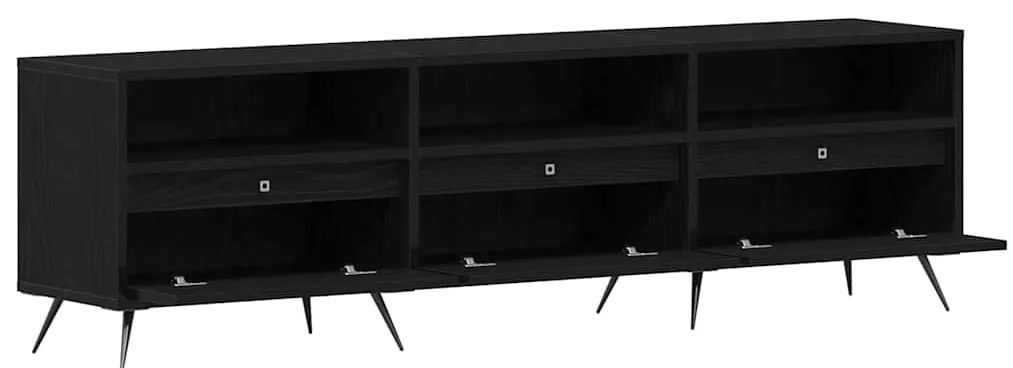 vidaXL Ντουλάπι TV Μαύρη δρυς 150 x 30 x 44.5 εκ. Επεξεργασμένο ξύλο