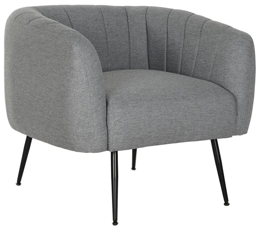 Πολυθρόνα DKD Home Decor Μαύρο Γκρι Αφρός Ξύλο Μέταλλο 81 x 75 x 73 cm