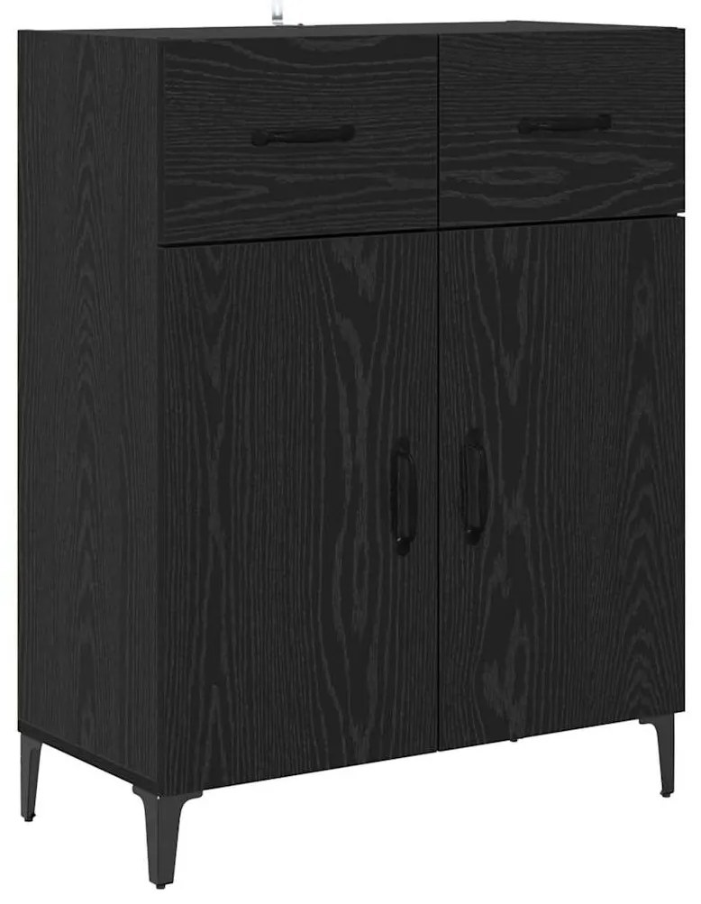 vidaXL Highboard Μαύρη Οξυά 69,5 x 34 x 180 εκ. Επεξεργασμένο ξύλο