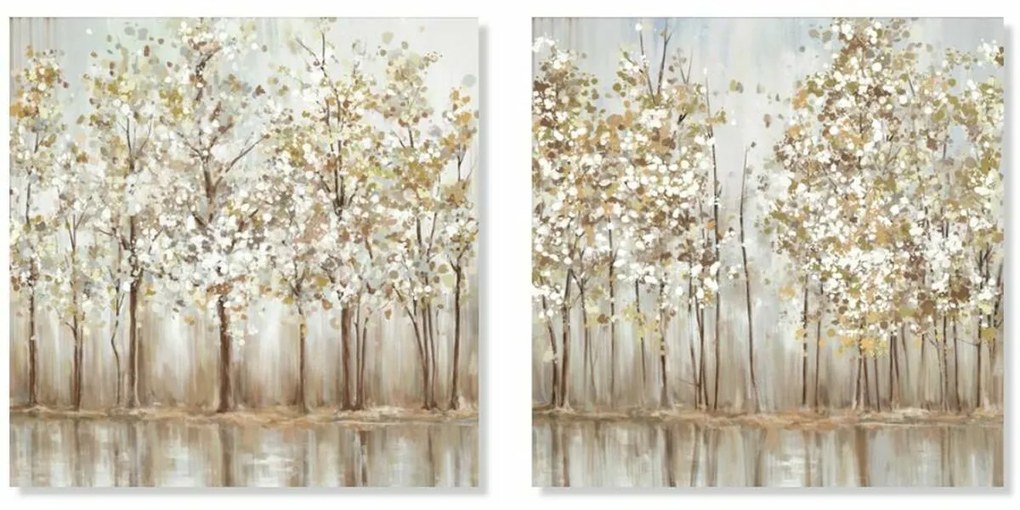 Καμβάς DKD Home Decor Δέντρα Παραδοσιακά 90 x 2 x 90 cm (x2)
