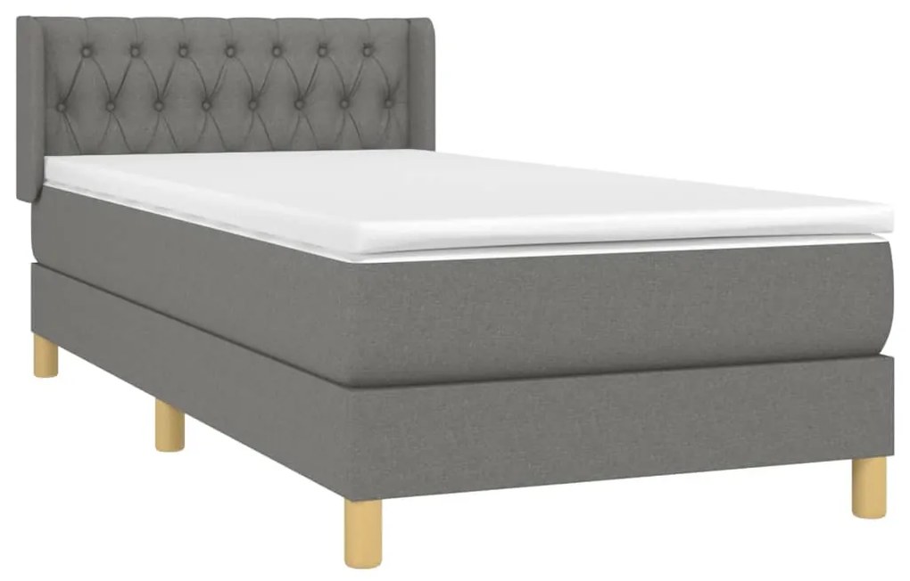 ΚΡΕΒΑΤΙ BOXSPRING ΜΕ ΣΤΡΩΜΑ ΣΚΟΥΡΟ ΓΚΡΙ 90X190 ΕΚ. ΥΦΑΣΜΑΤΙΝΟ 3130474