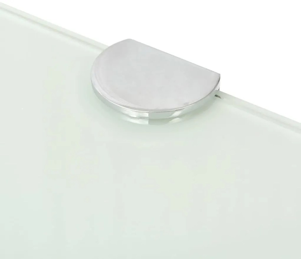 vidaXL Ράφια Γωνία 2 τεμ Λευκά 25x25 εκ Γυάλινα + Στηρίγματα Χρωμίου