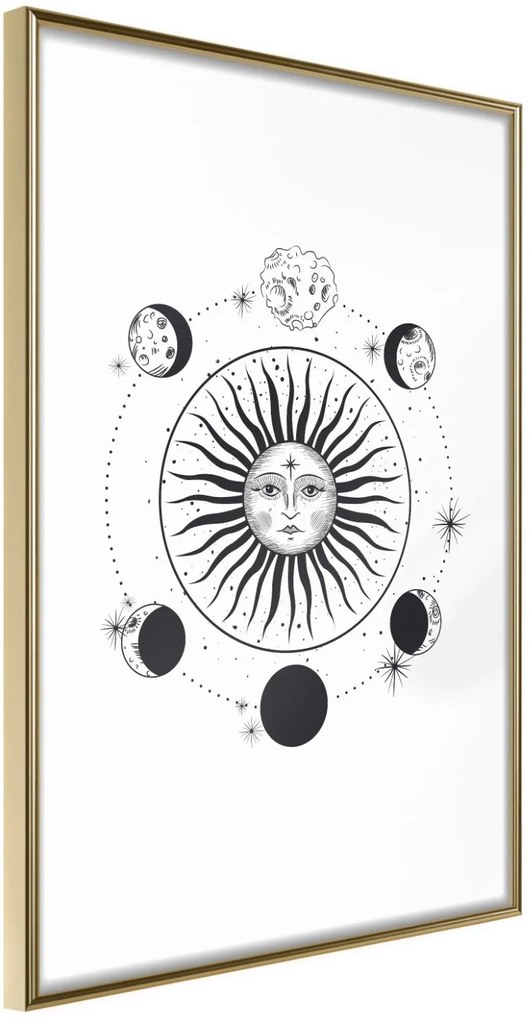 Αφίσα - Sun and Moon - 20x30 - Χρυσό - Χωρίς πασπαρτού