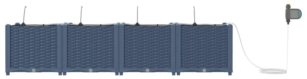 vidaXL Ζαρντινιέρες κήπου Γκρι 160 x 40 x 37.5 cm Ατσάλι