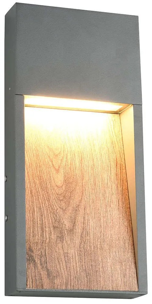 Φωτιστικό Τοίχου - Απλίκα Salmon 246960135 16x33cm Led 1200lm 11W 3000K Anthracite-Natural Trio Lighting