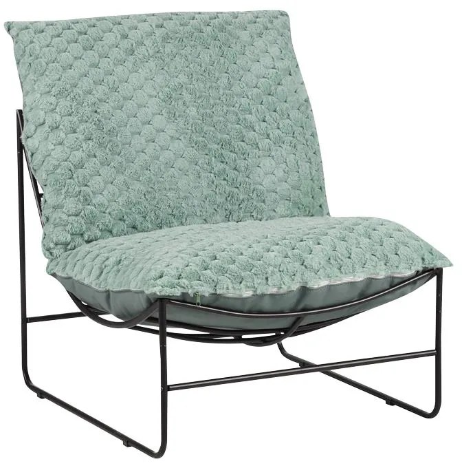 Πολυθρόνα Chopie ύφασμα ανοιχτό πράσινο-μαύρο πόδι 77x90x83εκ 77x90x83 εκ.