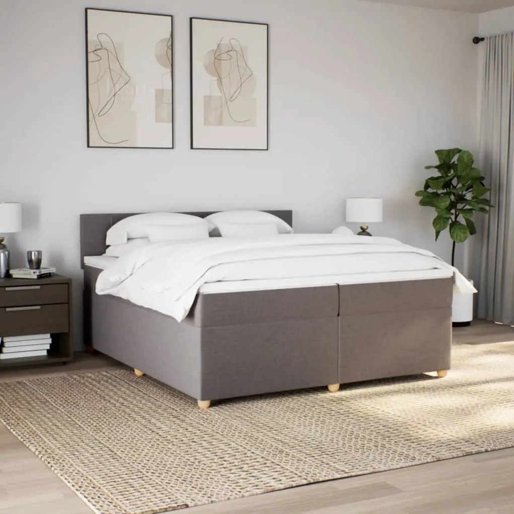 ΚΡΕΒΑΤΙ BOXSPRING ΜΕ ΣΤΡΩΜΑ TAUPE 200X200 ΕΚ. ΥΦΑΣΜΑΤΙΝΟ 3289091