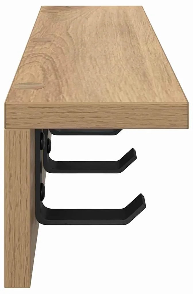 vidaXL Τοίχου Κρεμάστρα με ράφι artisan δρυς 40 x 10.5 x 10.5 εκ