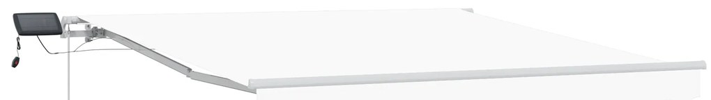 vidaXL Χειροκίνητη Ανασυρόμενη Τέντα με LED Λευκή 300x250 cm