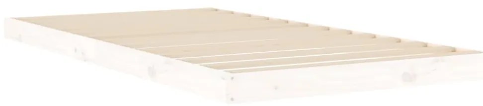 vidaXL Πλαίσιο Κρεβατιού Λευκό 100 x 200 εκ. από Μασίφ Ξύλο Πεύκου