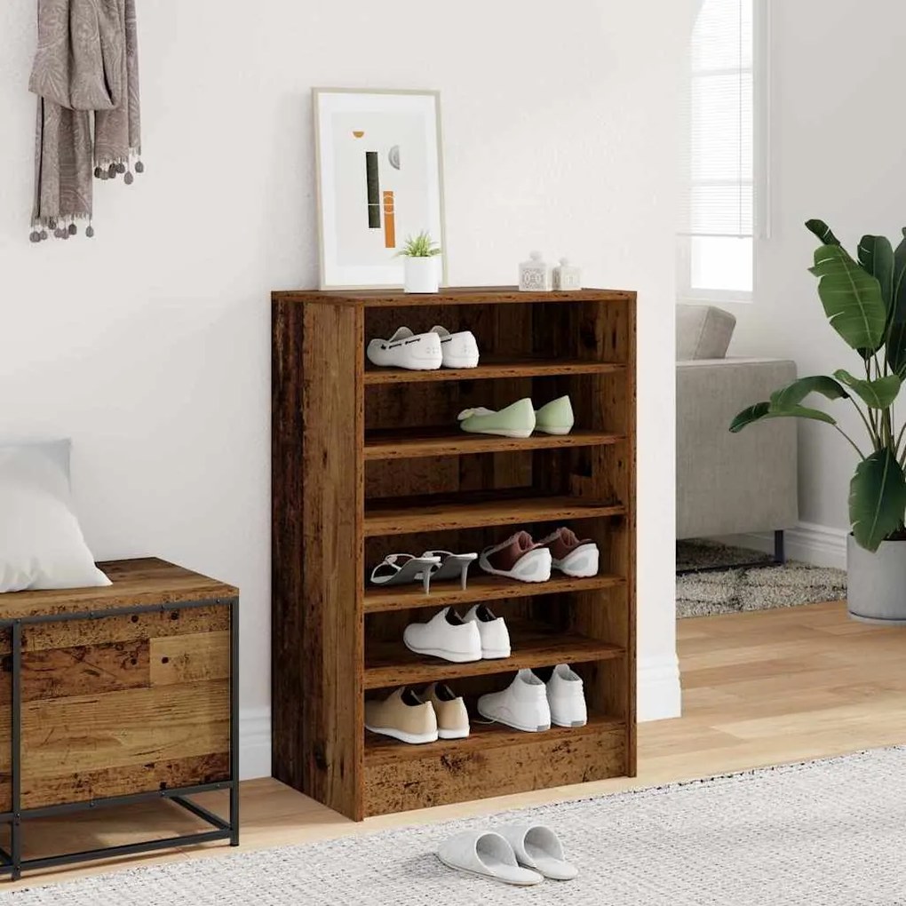 vidaXL Παπουτσοθήκη Όψη Παλαιού Ξύλου 60x35x92 εκ. Επεξεργασμένο Ξύλο