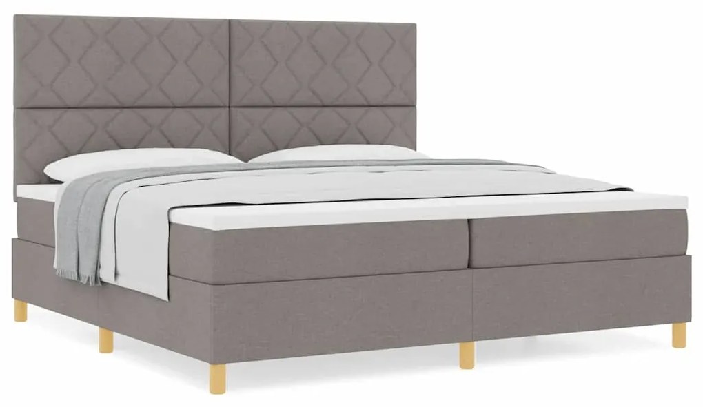 vidaXL Κρεβάτι με ελατήρια με στρώμα Taupe 200 x 200 cm ύφασμα