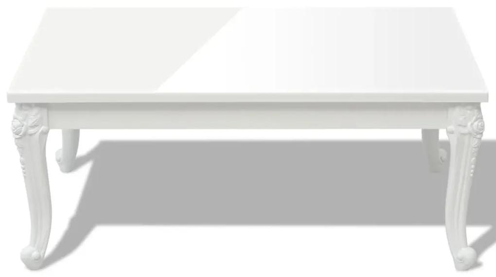 Τραπεζάκι Σαλονιού Γυαλιστερό Λευκό 100 x 60 x 42 εκ. - Λευκό