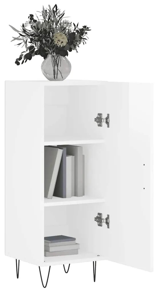 vidaXL Ντουλάπι Γυαλιστερό Λευκό 34,5x34x90 εκ. Επεξεργασμένο Ξύλο