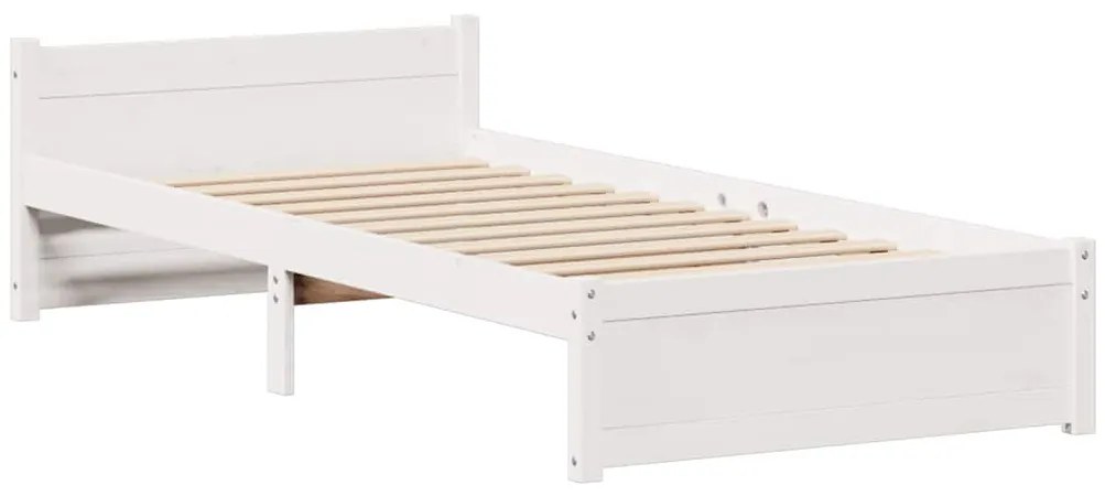 vidaXL Σκελετός Κρεβ. Χωρίς Στρώμα Λευκό 75x190 εκ Μασίφ Πεύκο