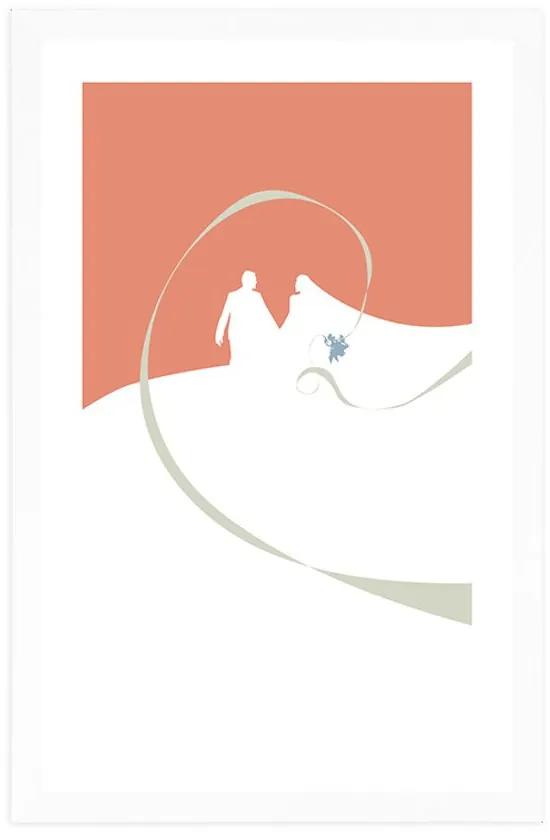 Αφίσα με πασπαρτού Ταξίδι του μέλιτος - 60x90 white