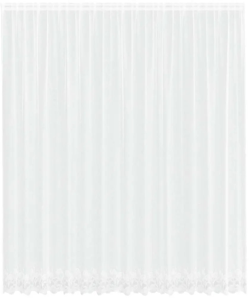 vidaXL Κουρτίνες με κουρτίνες Floral Λευκό 400 x 260 εκ. Πολυεστέρας