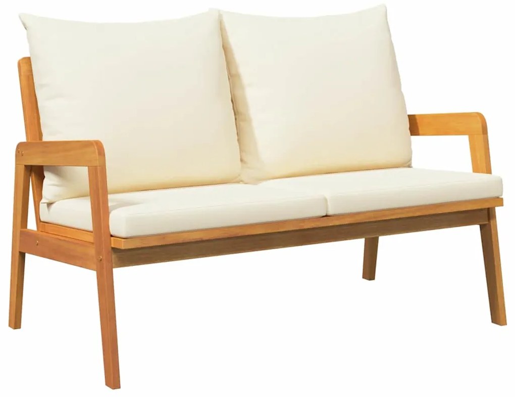 vidaXL Παγκάκι κήπου με μαξιλάρι Καφέ Μασίφ ξύλο ακακίας