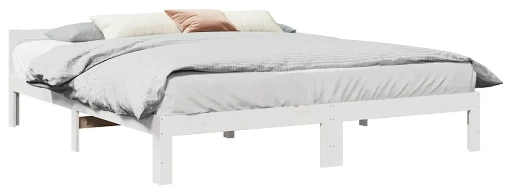 vidaXL Σκελετός Κρεβ. Χωρίς Στρώμα Λευκό 160x200 εκ Μασίφ Πεύκο