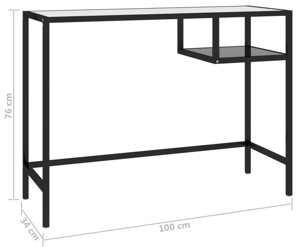 Γραφείο Υπολογιστή Μαύρο 100 x 36 x 74 εκ. από Γυαλί - Μαύρο