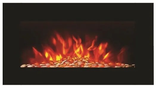 Ηλεκτρικό Τζάκι Επιτοίχιο 2000W Εφέ φλόγας EX150-SLIM3D-CR Hitense-EX150-SLIM3D-CR-Μαύρο EX150-SLIM3D-CR