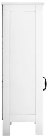VEVOR Wooden Bathroom Floor Cabinet Storage with Adjustable Shelf 2 Doors White