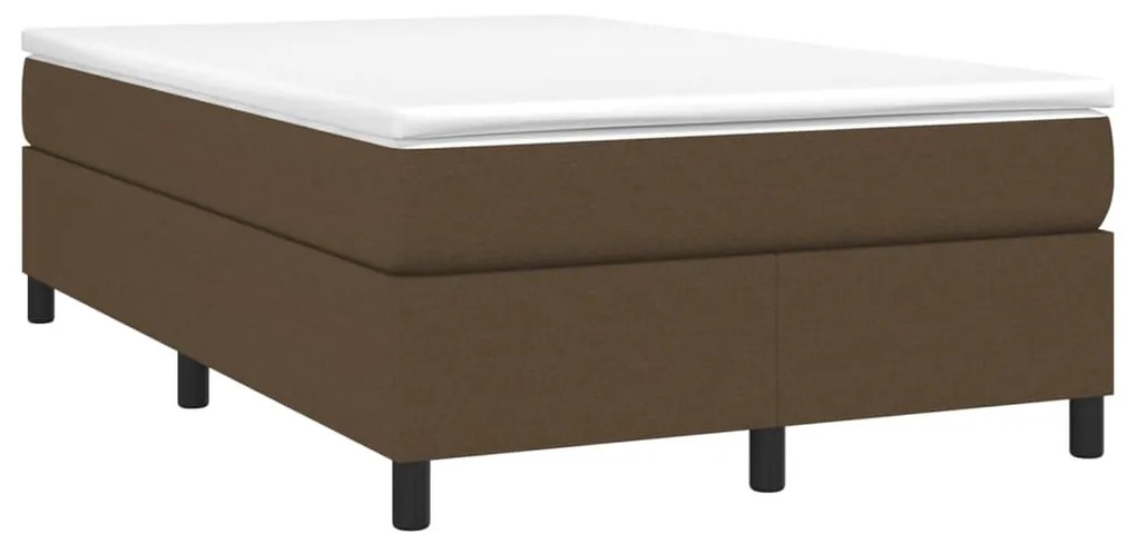 vidaXL Κρεβάτι Boxspring με Στρώμα Σκούρο Καφέ 120x200 εκ. Υφασμάτινο