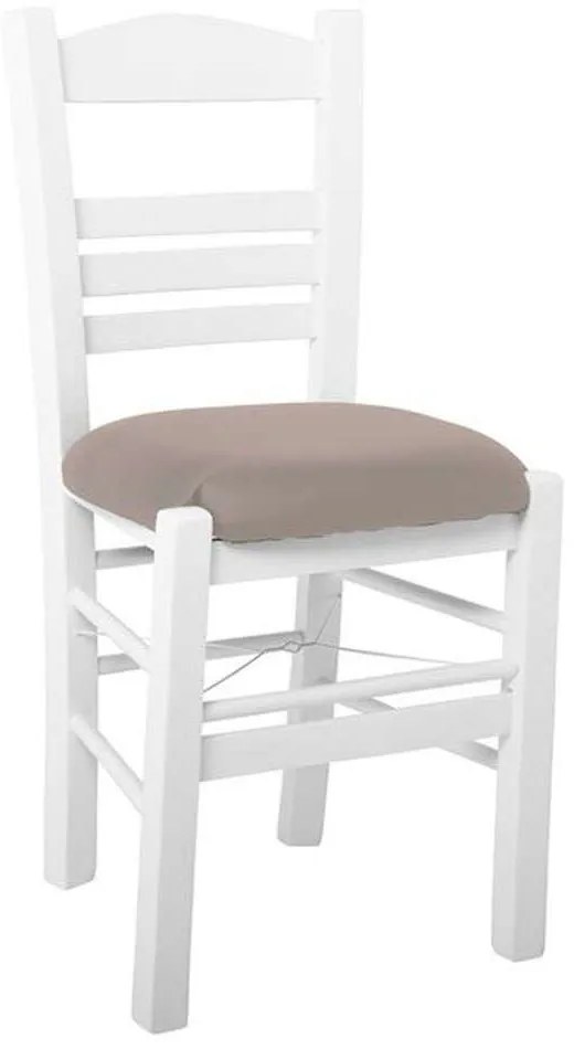 Καρέκλα Καφενείου Σίφνος Ρ969,Ε8Τ1 41x45x88cm White-Cappuccino Wood,PU