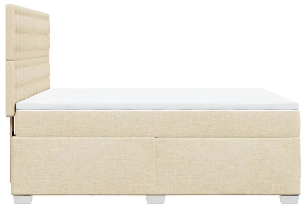 ΚΡΕΒΑΤΙ BOXSPRING ΜΕ ΣΤΡΩΜΑ ΚΡΕΜ 140X200 ΕΚ. ΥΦΑΣΜΑΤΙΝΟ 3292830