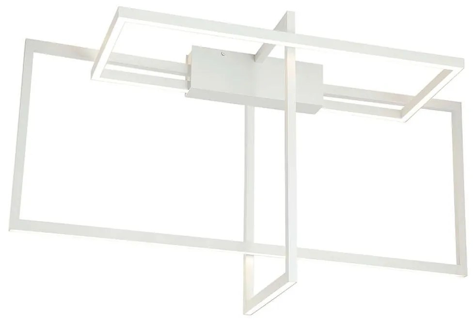 Φωτιστικό Οροφής - Πλαφονιέρα 2078 Led 3000K 60W 93cmx53,5cm Sandy White Aluminum,Acrylic