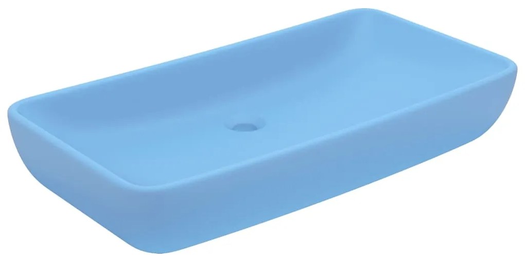 vidaXL Νιπτήρας Πολυτελής Ορθογώνιος Γαλάζιο Ματ 71x38 εκ. Κεραμικός