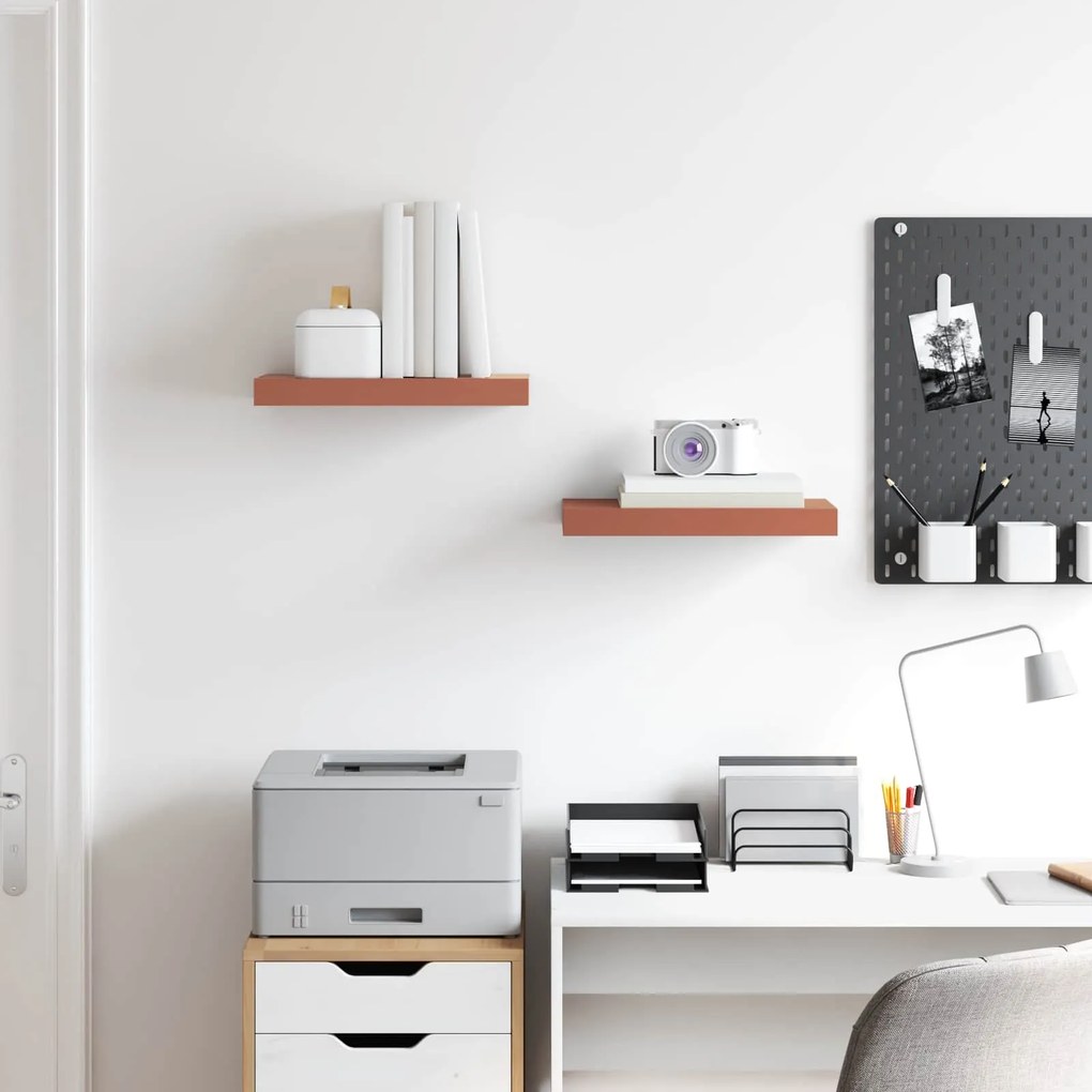 vidaXL Ράφι Τοίχου 2 pcs Κόκκινο 40 x 23,5 x 4 εκ Επεξεργασμένο ξύλο