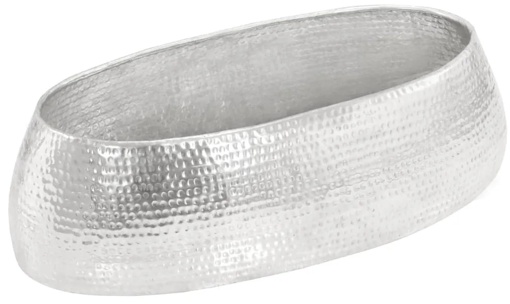 vidaXL Τραπεζάκι Σαλονιού Hammered Ασημί 100x50x28 εκ. από Αλουμίνιο