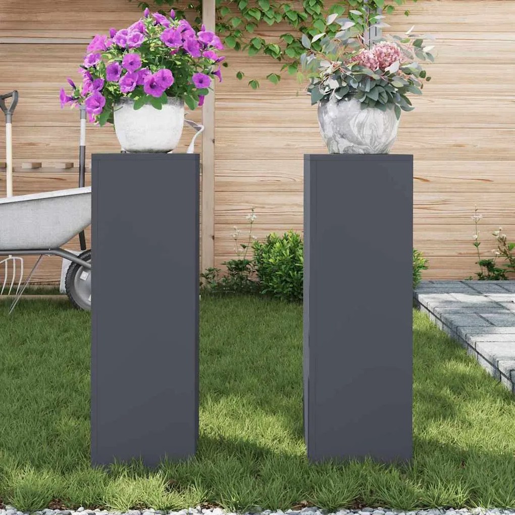 vidaXL Στήριξη φυτών 2 pcs Ανθρακί 24 x 24 x 75 εκ. Ατσάλι