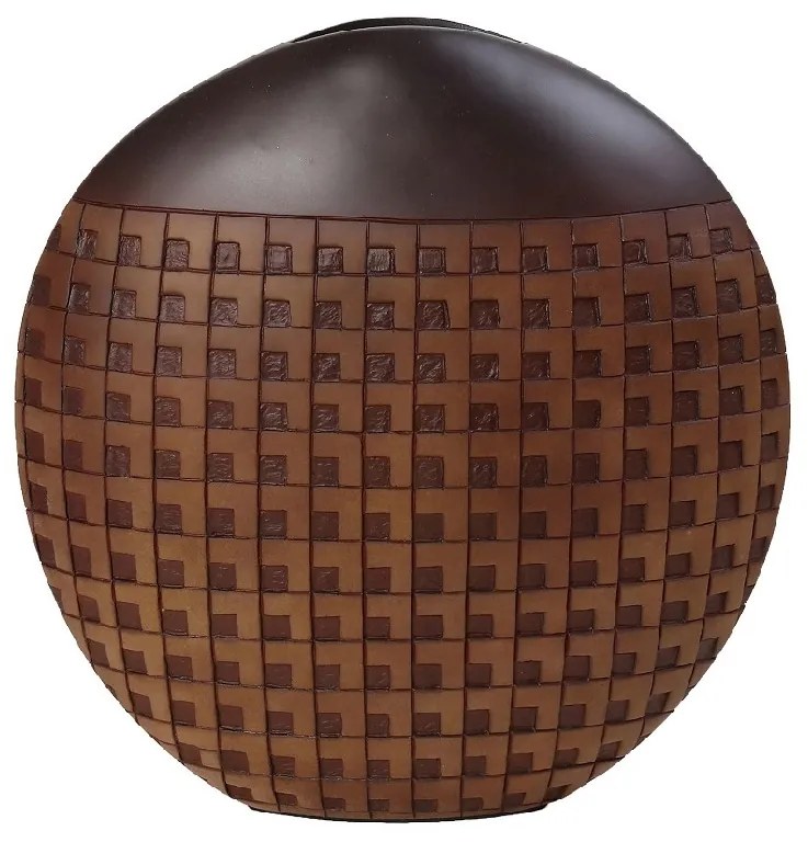 Βάζο Ανάγλυφο Polyresin Καφέ ESPIEL 33,5x11x35εκ. FIK375