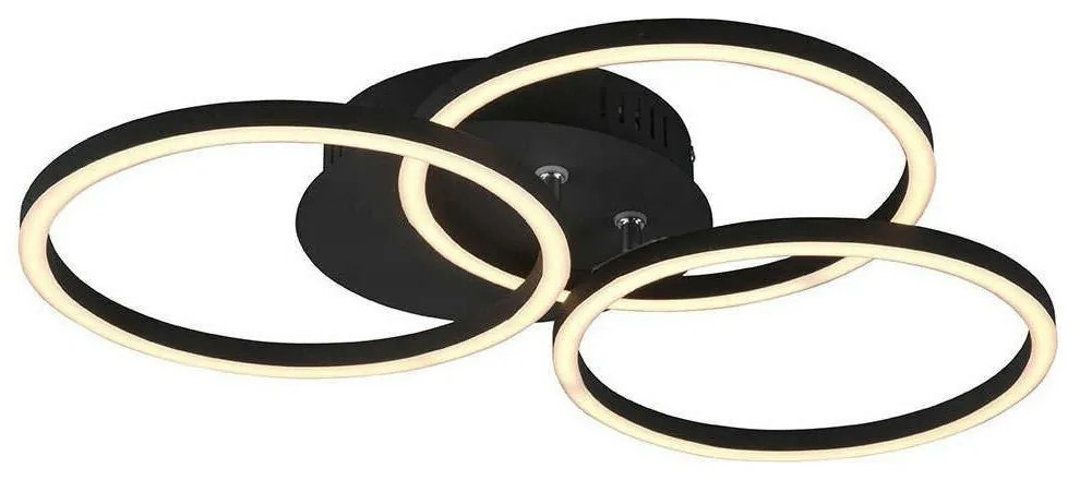 Φωτιστικό Οροφής - Πλαφονιέρα Circle R62823132 27W Led 43x9cm Black Mat RL Lighting Metal