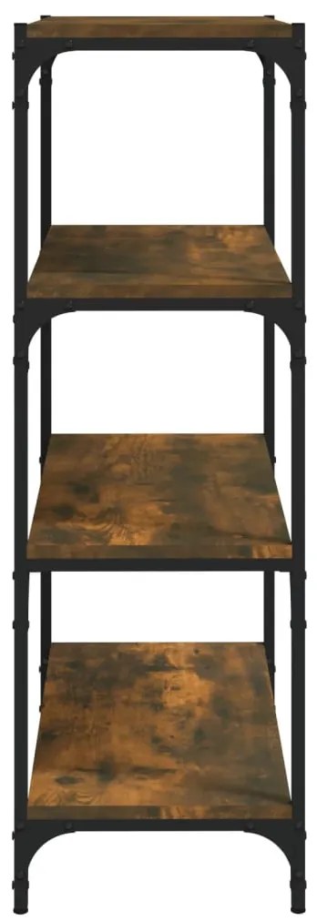 vidaXL Βιβλιοθήκη Καπνιστή Δρυς 60 x 33 x 100 εκ. Επεξ. Ξύλο &amp; Ατσάλι