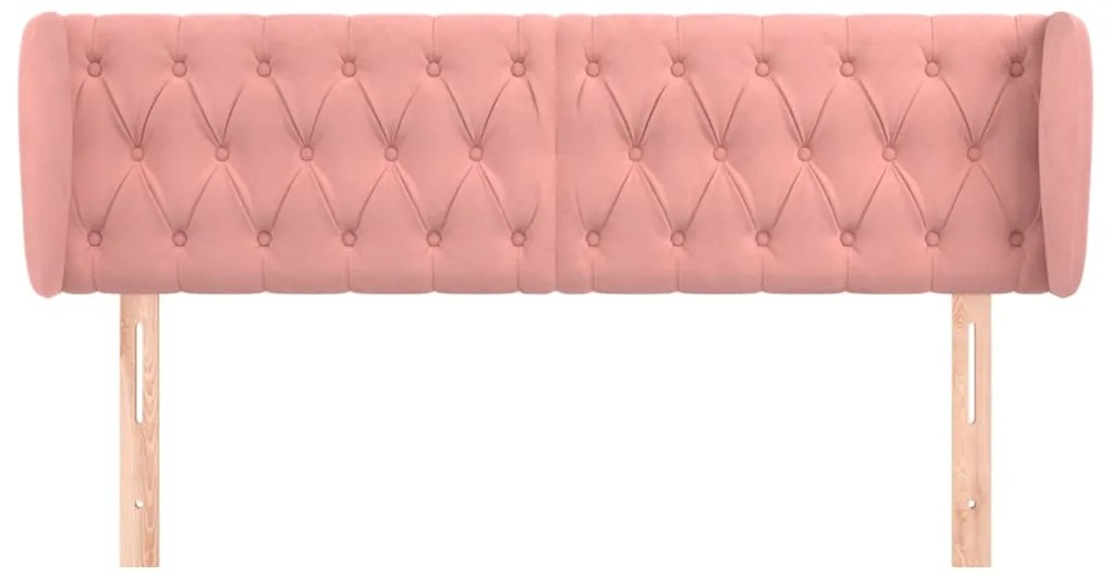 vidaXL Κεφαλάρι με Πτερύγια Ροζ 163x23x78/88 εκ. Βελούδινο