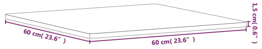 Επιφάνεια Τραπεζιού Τετράγωνη 60x60x1,5 εκ. Μασίφ Ξύλο Οξιάς - Καφέ