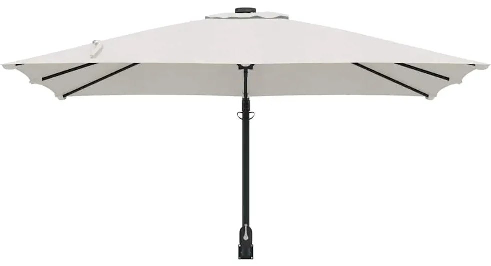 vidaXL Ομπρέλα Κήπου Μπεζ, Μαύρο 248.5 x 247.5 x 160 εκ.