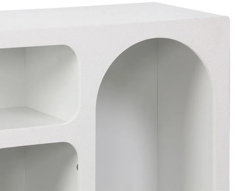 Μπουφές Emersi pakoworld με ράφια mdf σε λευκή απόχρωση 164x34x76εκ