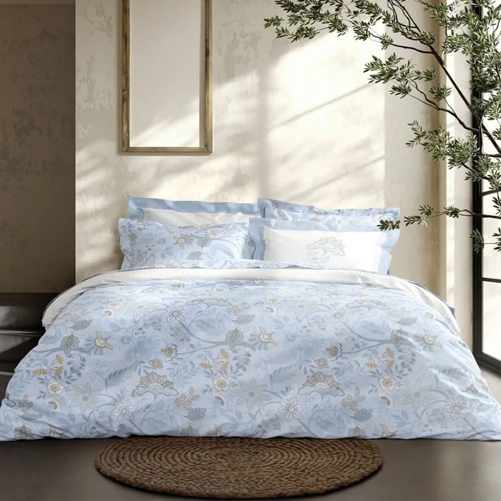 Παπλωματοθήκη Jacobus (Σετ 3τμχ) Blue-Multi Nima Υπέρδιπλo 220x240cm 100% Βαμβακοσατέν