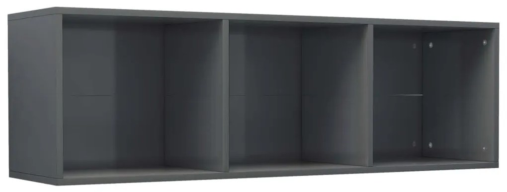 Βιβλιοθήκη/Έπιπλο TV Γυαλιστερό Γκρι 36x30x114 εκ. Επεξ. Ξύλο - Γκρι