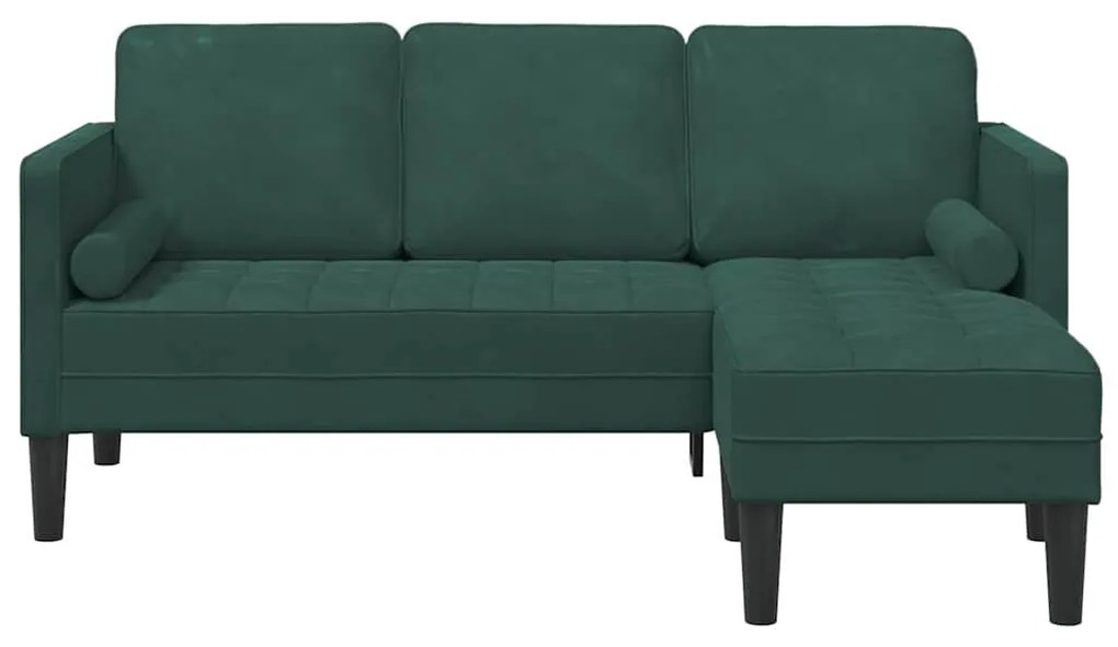vidaXL Σετ Καναπέ Σκούρο Πράσινο 173 x 131 x 67 εκ Βελούδο