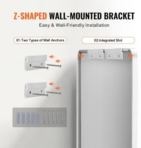 VEVOR Square Wall Mounted Mirror 22&quot; x 30&quot; Mirror with Aluminium Alloy Frame