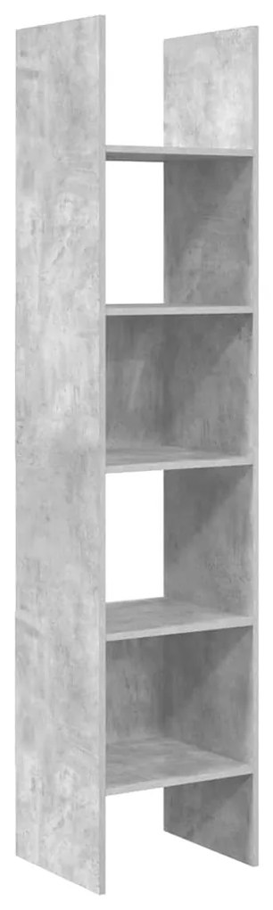 vidaXL Βιβλιοθήκη Γκρι Σκυροδέματος 40 x 35 x 180 εκ. από Επεξ. Ξύλο