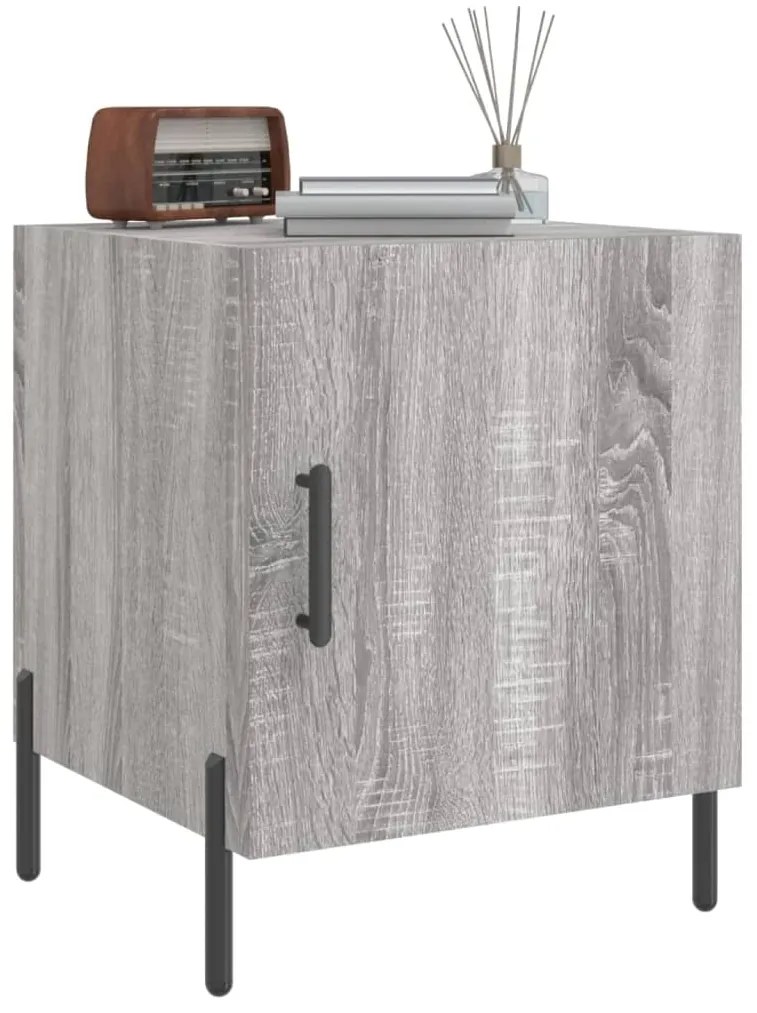 vidaXL Κομοδίνα 2 τεμ. Γκρι Sonoma 40 x 40 x 50 εκ. από Επεξεργ. Ξύλο