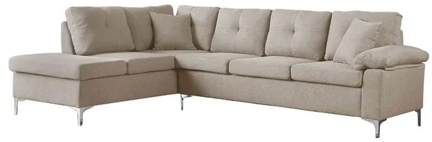 ΚΑΝΑΠΕΣ ΓΩΝΙΑ ΑΡΙΣΤΕΡΗ ZAILA HM3086L ΥΦΑΣΜΑ ΜΠΕΖ 282x197x90 εκ.