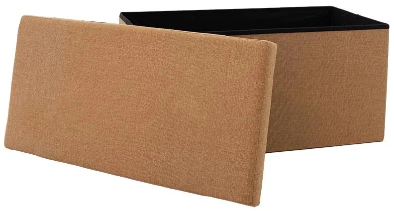 Σκαμπό-μπαούλο Greatness ύφασμα μπεζ 76x38x38εκ 76x38x38 εκ.